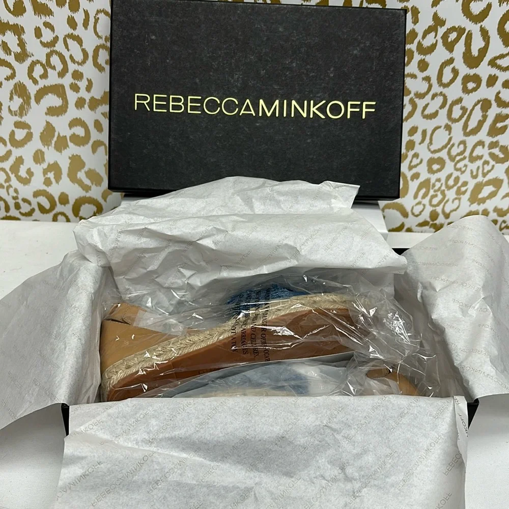 Rebecca Minkoff Womens Espadrilles Size 7M Denim Fringe Flats